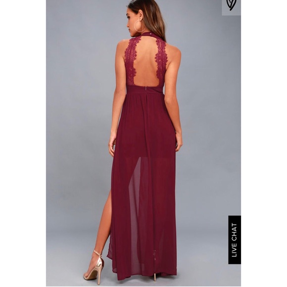 my beloved burgundy lace maxi dress